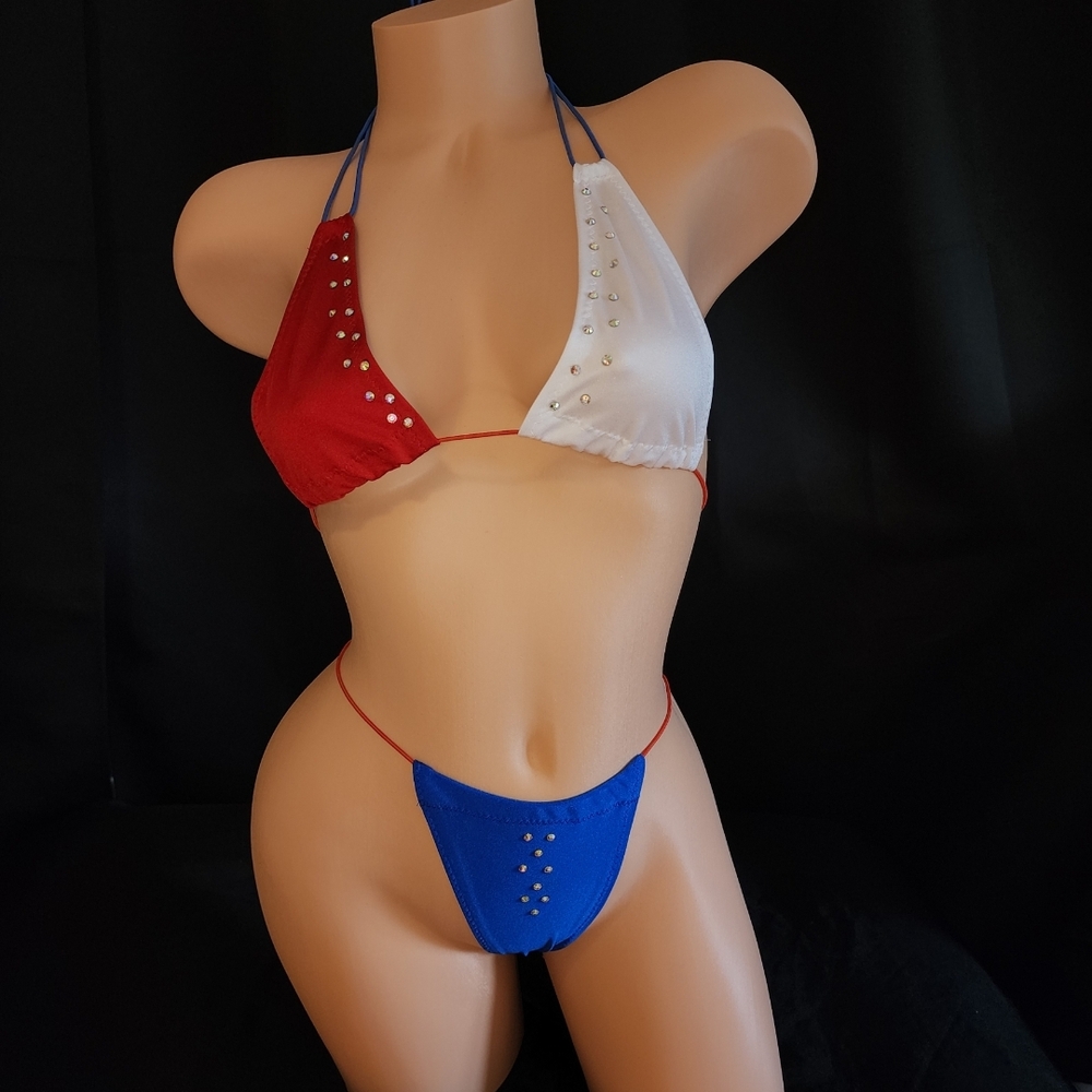 Stylish Red, White, and Blue Bikini